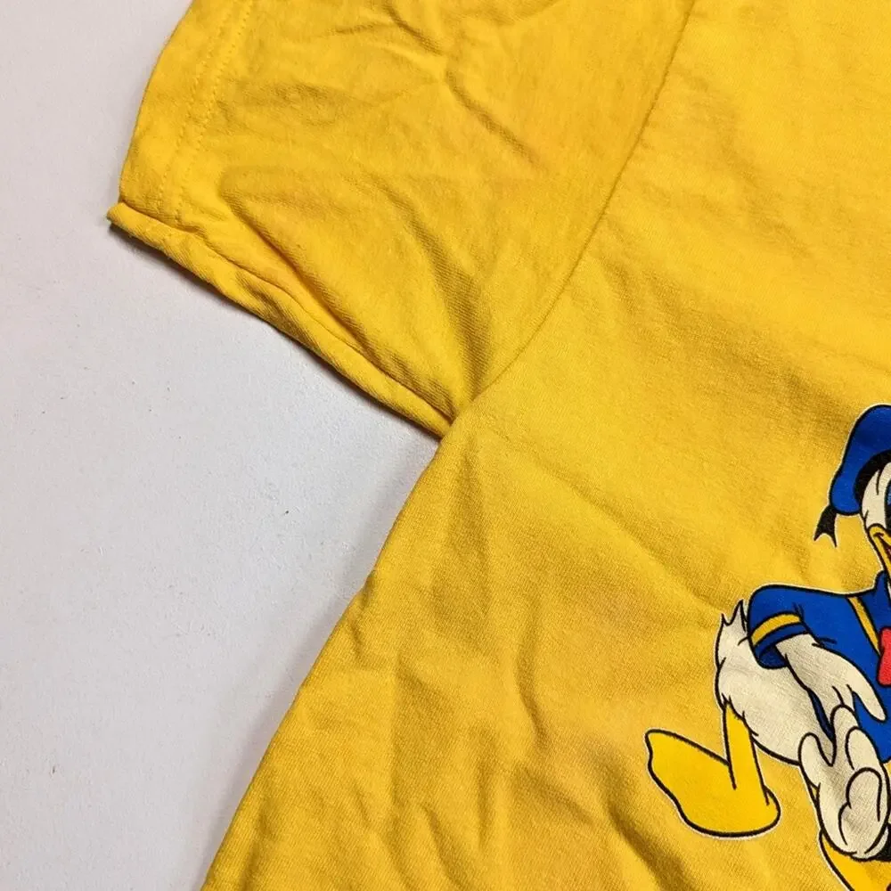 Vintage Disney World T-Shirt Kids Size XL Yellow Mickey Minnie Goofy Donald